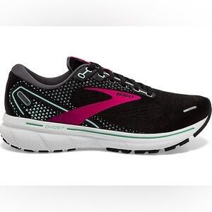 Brooks Ghost 14 Women’s Running Shoes - Black/Pink/Yucca - Size 8 Wide (D)